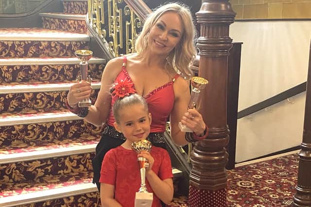 Kristina Rihanoff and her daughter Mila, who came third in her category at the competition.