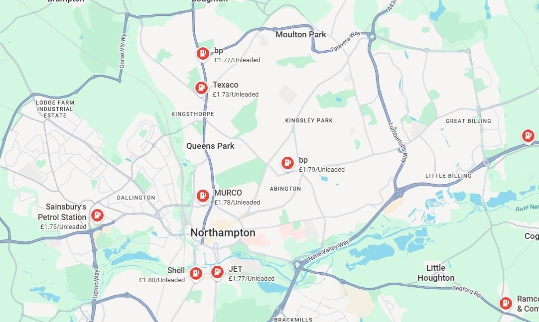 Northamptonshire drivers can now compare petrol prices on Google Maps as ...