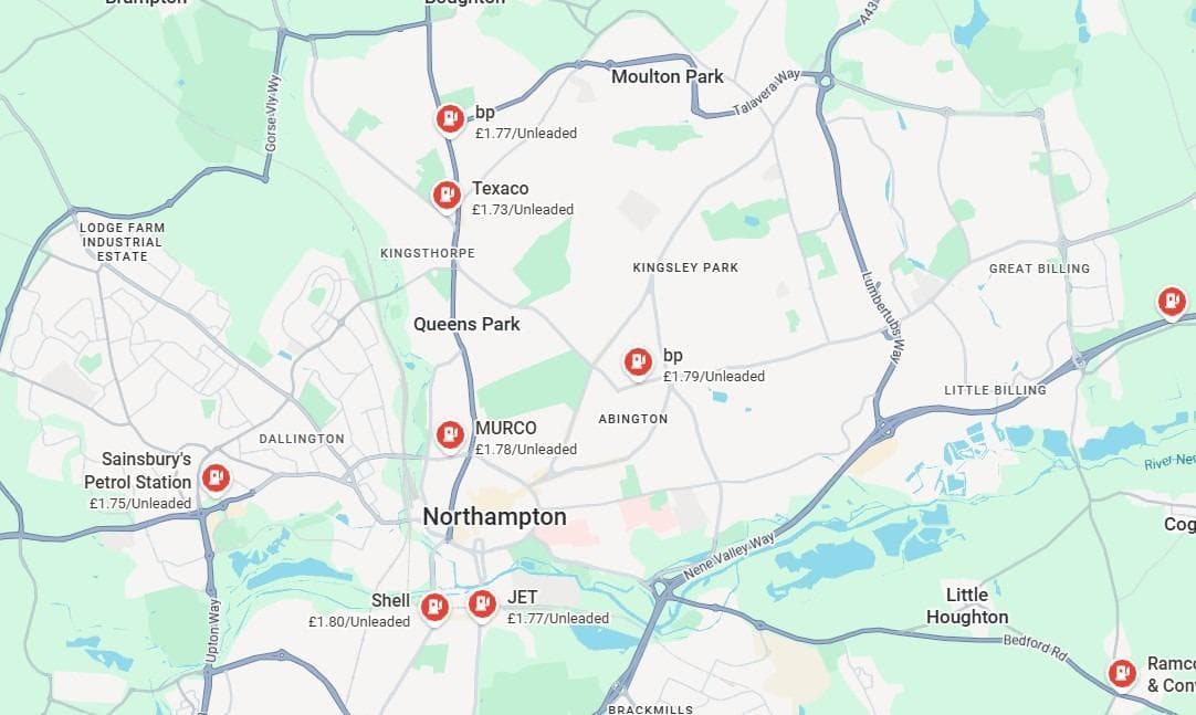 Northamptonshire drivers can now compare petrol prices on Google Maps as ...