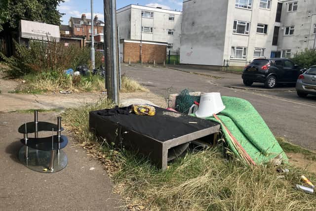 Fly-tipped furniture and rubbish on Alliston Gardens, a connecting street to Semilong Road.
Credit: Nadia Lincoln LDRS