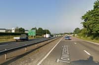 A section of the A43 near Towcester was closed for nearly two hours