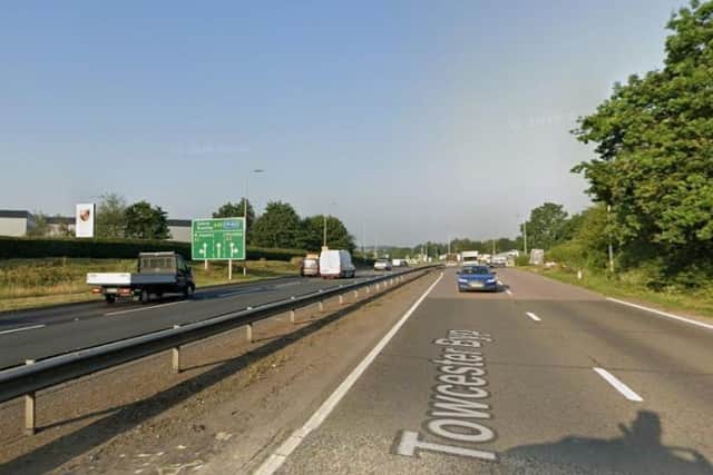 A section of the A43 near Towcester was closed for nearly two hours