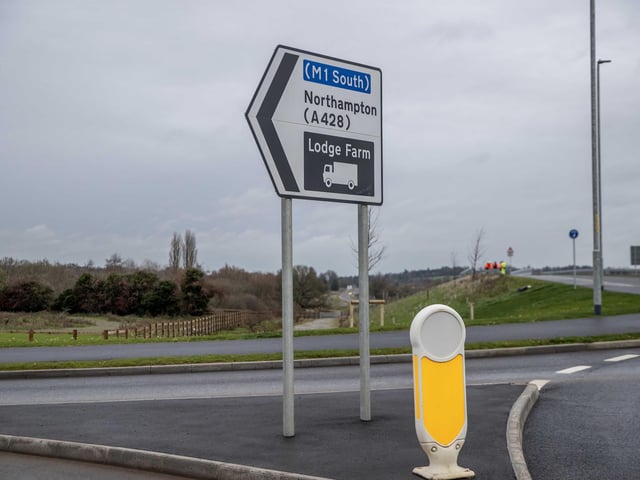 The £57.4 million project connects the A428 Harlestone Road, near Harlestone Firs, with the A5199 Welford Road, near the Windhover pub.
