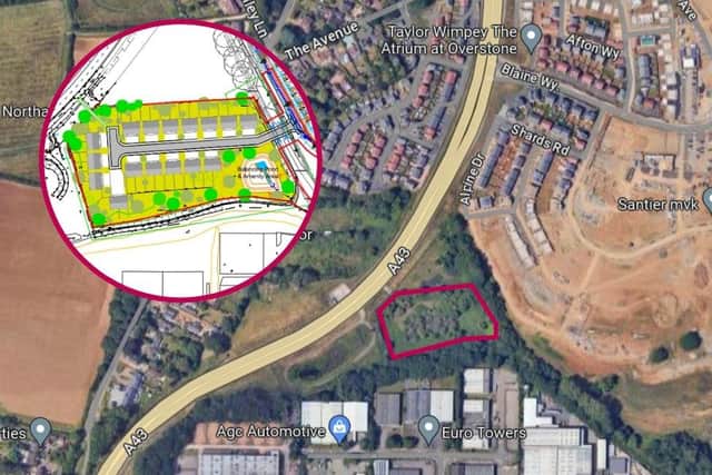 The site is located to the west of the Overstone Leys development, before the A43 Moulton bypass.
(Credit: Google / Goodall Partnership Limited)