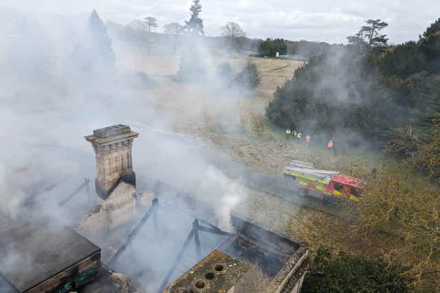 The fire at Overstone Hall.
