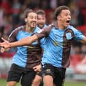 Shaun McWilliams looked rather happy to score a late winner at Stevenage on Saturday, only his second Cobblers goal. Pictures: Pete Norton.