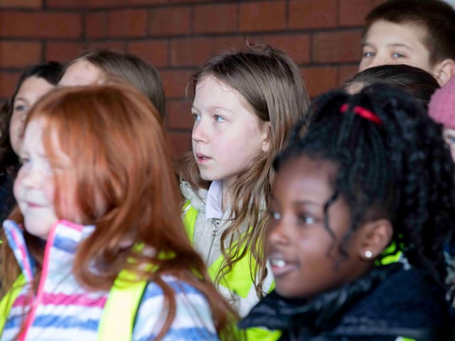 Abbey Primary School's choir and African drumming group took to Tesco Mereway on March 31, 2022 to raise money for the British Red Cross.