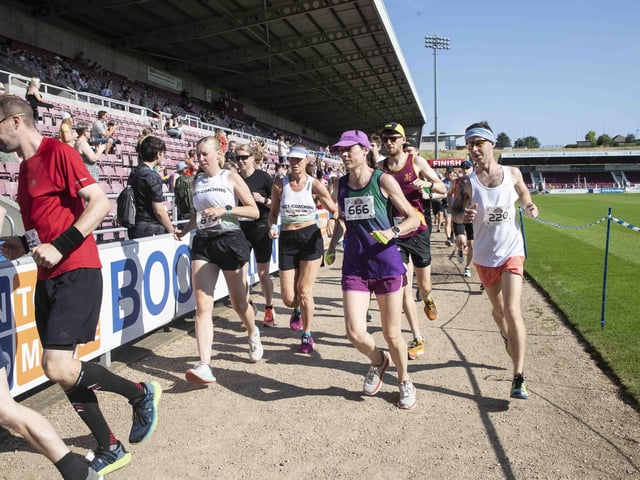 Hundreds of runners took part in the race on Sunday June 25, which started and finished at Sixfields stadium.