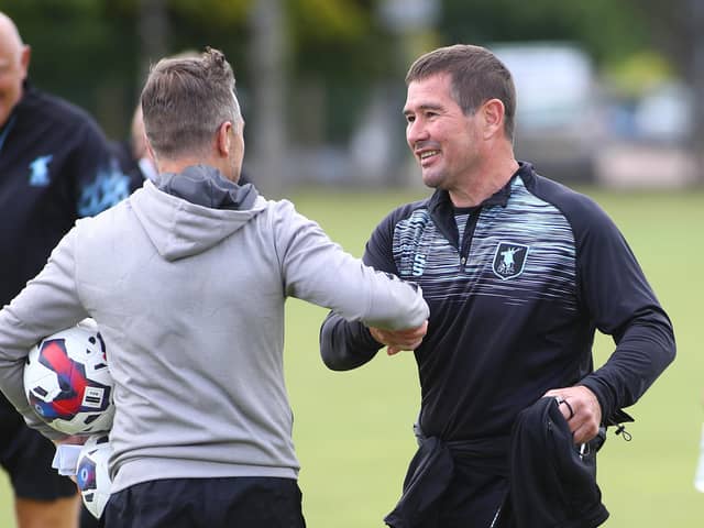 Jon Brady and Nigel Clough got on well during pre-season when both Mansfield and Northampton spent time in Scotland