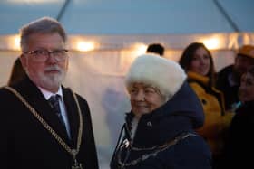 The Mayor and Mayoress joined Northampton Town Council for their official light switch on event