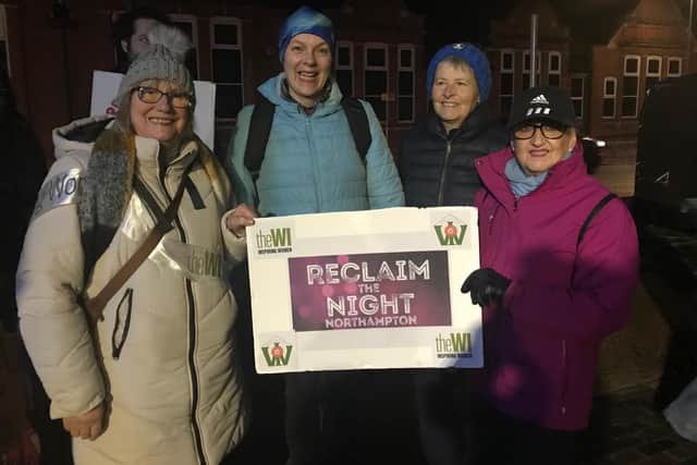 Four members from Towcester Evening WI Reclaim the Night.