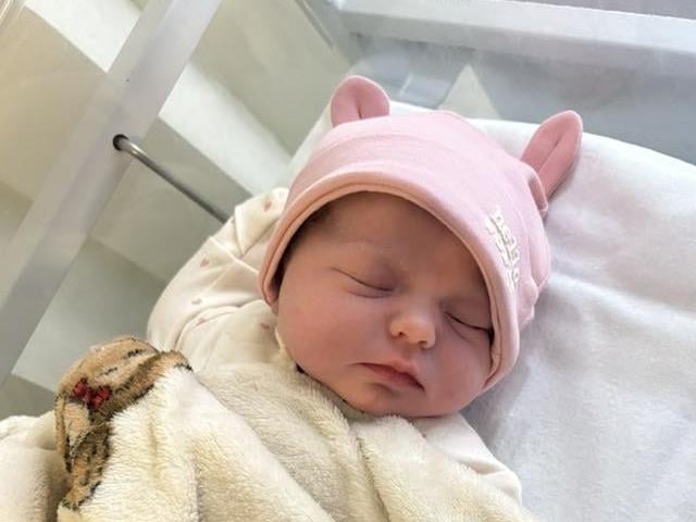 Phoebe-Sandra born on December 10at Northampton General Hospital, weighing 7lbs 11oz.