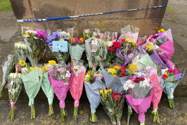 Flowers laid at the scene of the fatal stabbing in Northampton.