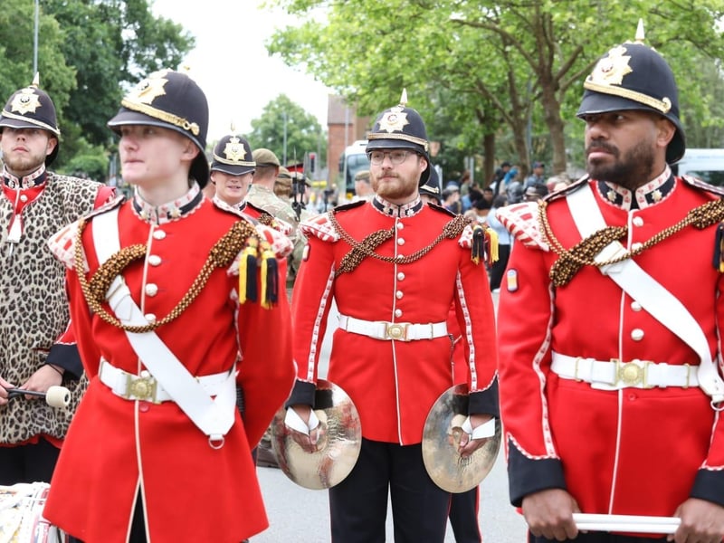 Kettering town centre: crowds line town centre to welcome The Royal Anglian Regiment for Armed Forces Day parade /National World