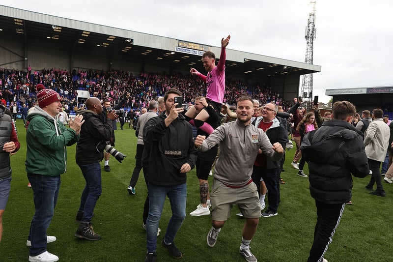 Cobblers fans celebrate with their heroes