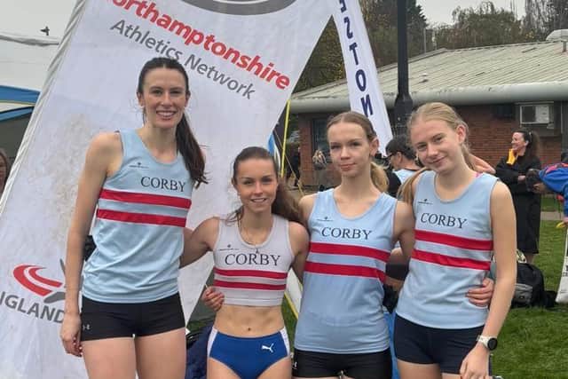 Corby AC runners Ellie Welch, Ashleigh Walters, Sandra Birina and Sophia Stead.