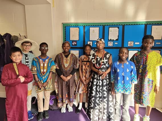 Students take part in their annual Parade of Nations, proudly showcasing their amazing cultural dress