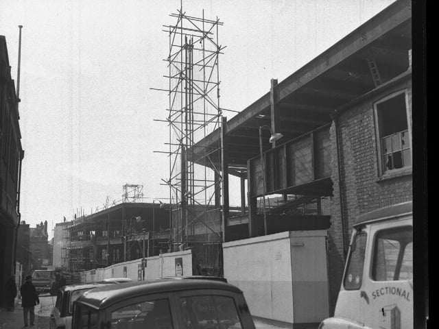 Marks & Spencer being built in Abington Street, Northampton. Shop opened in 1969.