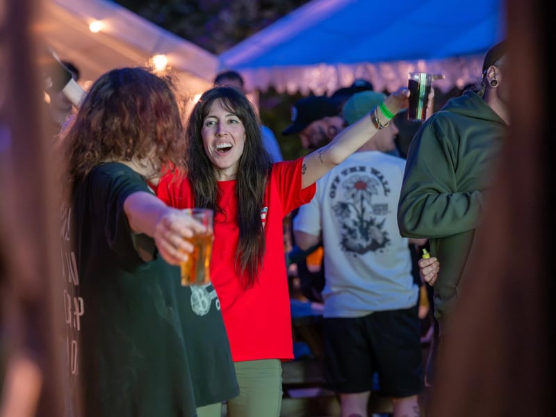 Football fans watching England vs Mexico in the garden of The Black Prince in Northampton. Photo by David Jackson.