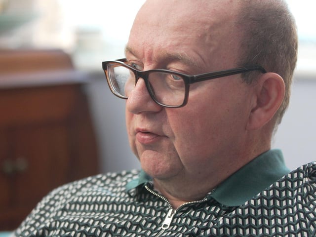 A frame from the documentary where Steve talks about overcoming the odds of visual impairment.