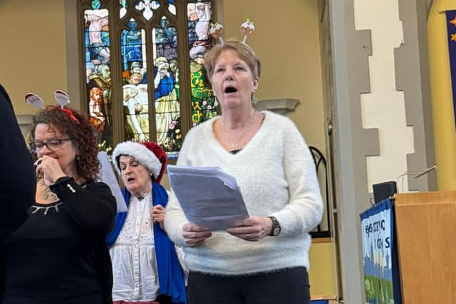 Choir member singing
