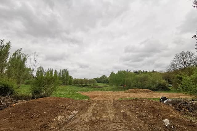 Work began on Monday (April 25) to build the specialist mountainbike park on the former Hardingstone Nine golf course (pictured)