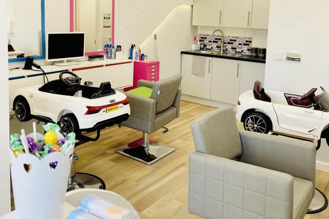 All of Nikki's services are aimed at children – including haircuts sitting in the car chairs while they watch television, and enjoy the sensory lights and books.