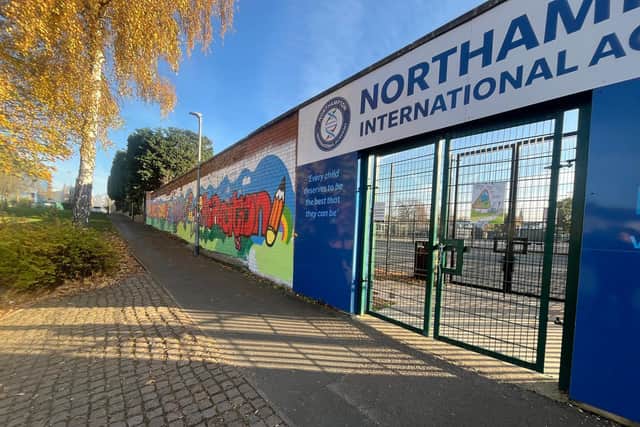 Primary pupils at Northampton International Academy and Castle Primary School have transformed a Northampton wall