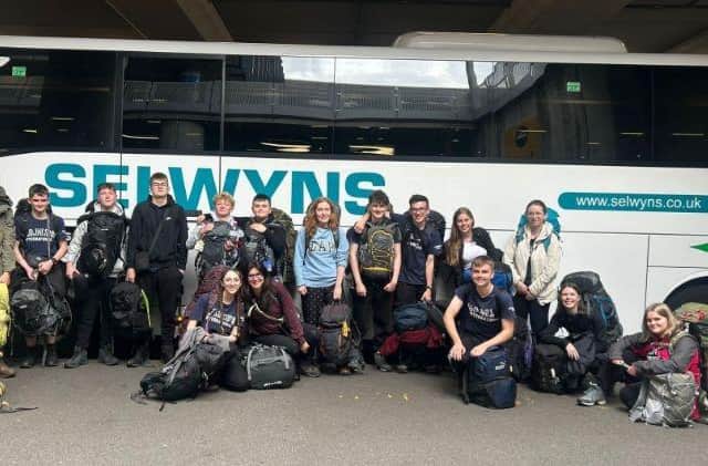 The group gathered together for a final photo before flying off from Heathrow