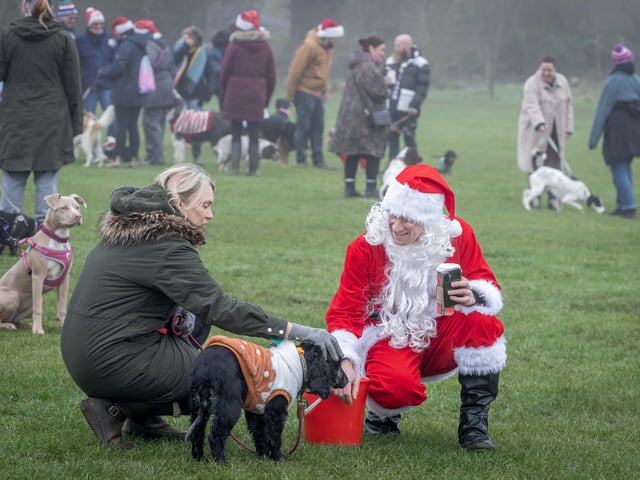 Dozens of dog walkers turned out on Sunday morning (December 21) for the charity's annual fundraiser at Bradlaugh Fields
