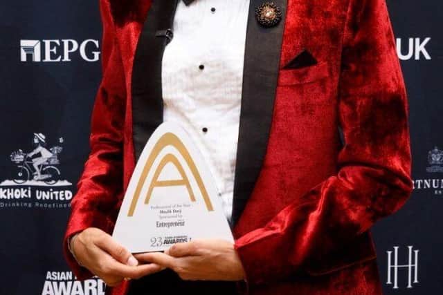 Consultant Therapeutic Radiographer Maulik Darji with his Professional of the Year Award at the Asian Achievers Awards 2025.