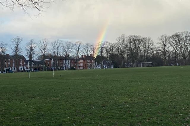 One reader captured the rainbow over the Racecourse.
