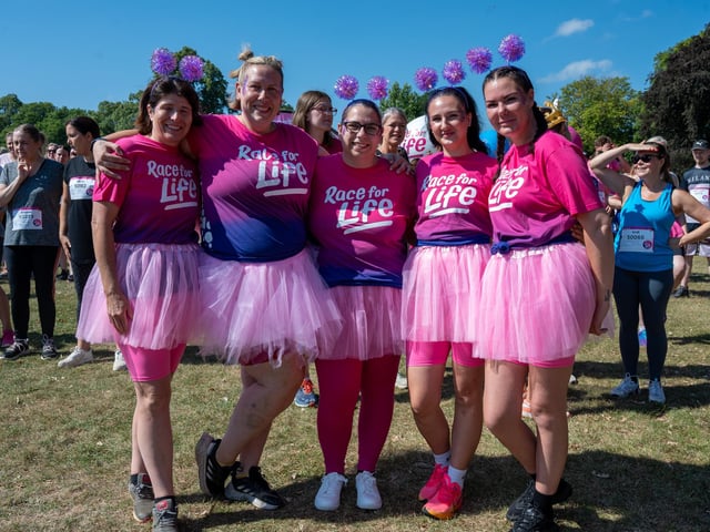 Runners taking part in the Pretty Muddy Race For Life at Abington Park in Northampton on Saturday, July, 11, 20026. Photo by David Jackson.