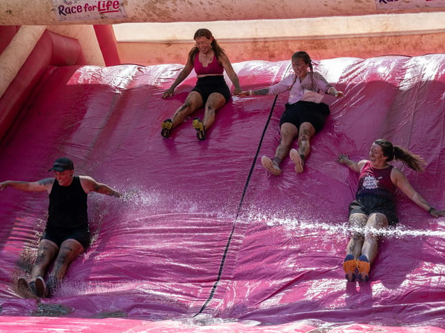 Runners taking part in the Pretty Muddy Race For Life at Abington Park in Northampton on Saturday, July, 11, 20026. Photo by David Jackson.