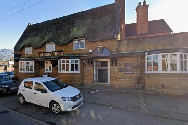 The Squirrels pub in Duston (pictured) – one of four local pubs reporting incidents involving fake notes. Others include the Wheatsheaf in Dallington, the Fork and Flower in Long Buckby, and the Trumpet on Wellingborough Road.