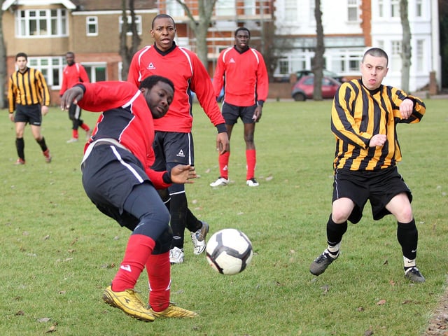 Sunday football at the Racecourse, Railway Tavern V Northampton Stars