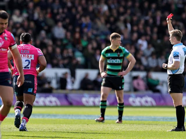 Solomone Kata was sent off by referee Christophe Ridley (photo by David Rogers/Getty Images)
