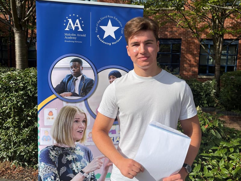 Damian Namsons from Malcom Arnold Academy achieved four A*s and is going to Oxford University to study Physics