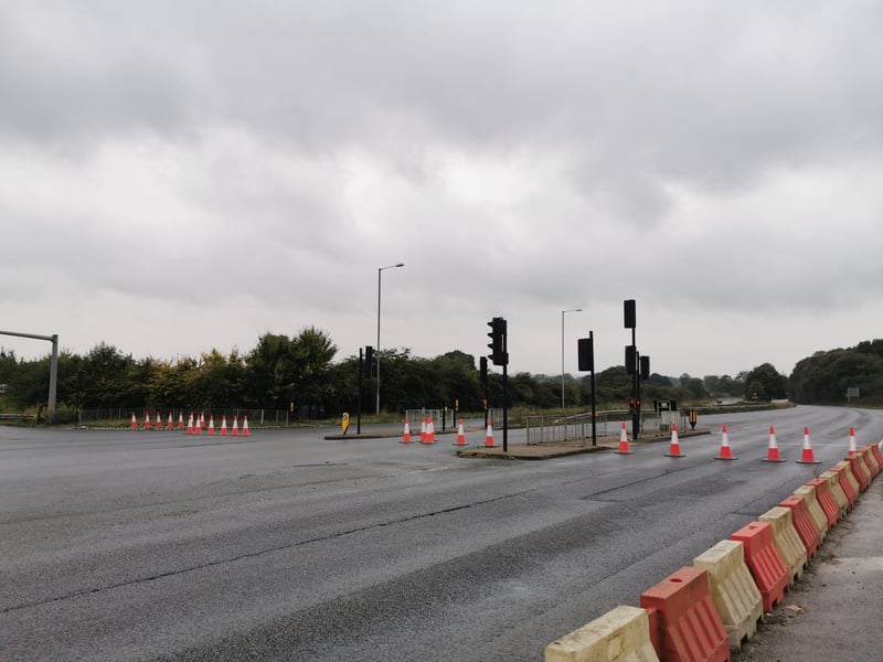 The A4500 was closed from the Kislingbury roundabout towards Upton.