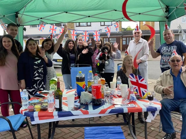 The Barnard Close street party in Duston on Sunday, May 7 2023.