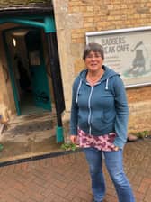 Parish councillor Jane Wood outside the Sunday School Rooms in Bugbrooke.