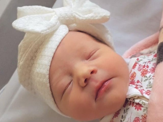 Mya Connie born at 4.30pm on January 7 at Northampton General Hospital, weighing 6lbs 7oz.
