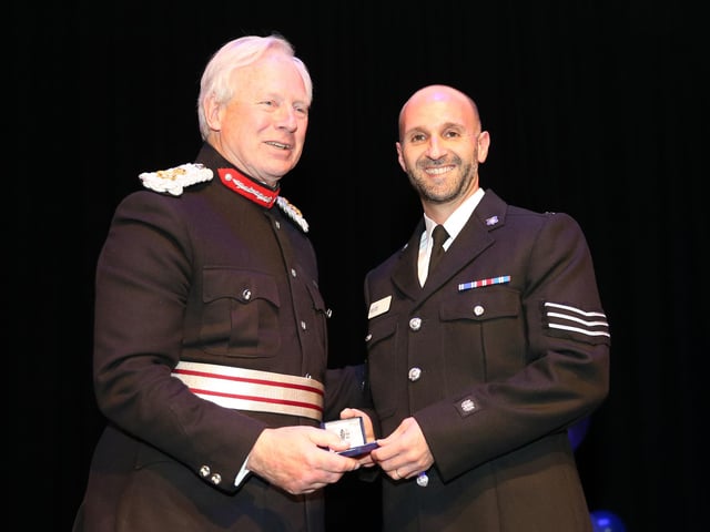 2015 - Long Service Award presented by David Laing Lord Lieutenant of Northamptonshire to Sergio Di Rienzo