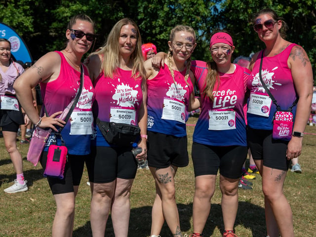 Runners taking part in the Pretty Muddy Race For Life at Abington Park in Northampton on Saturday, July, 11, 20026. Photo by David Jackson.