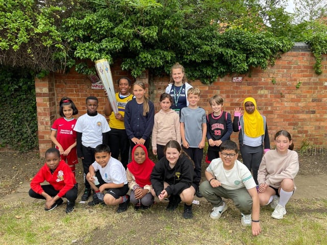 Olympian and British judo athlete Nekoda Davis at Hardingstone Academy for the EMAT torch relay