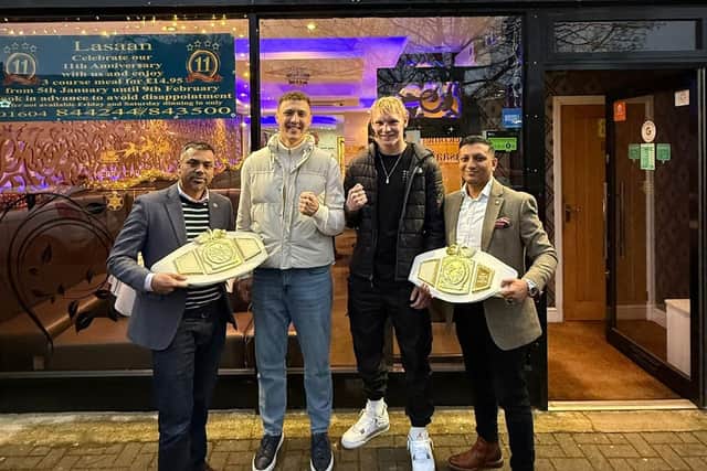 Owners Enam & Jay with Cole Connelly & Vlad Gaiduc East Midlands title holders