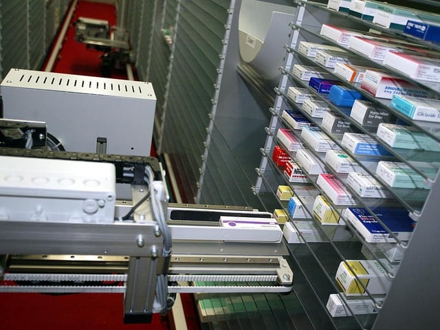 The robotic pharmacy at Northampton General Hospital.