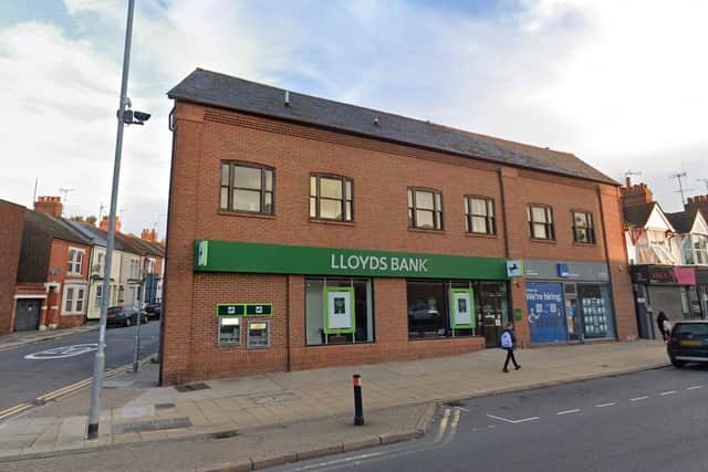The former Lloyds Bank in Wellingborough Road has closed down