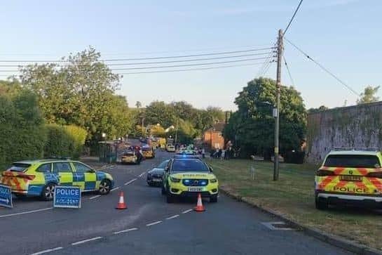 The scene of the incident in Bridge Street, Weedon Bec.