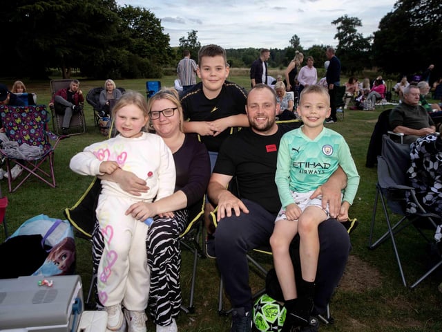 Crowds gathered in the grounds of Delapre Abbey to watch The Greatest Showman on an outdoor screen on Sunday (August 4).